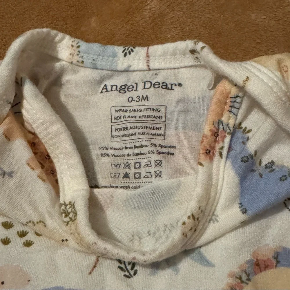 Angel Dear Baby Dinosaur Floral Bamboo Viscose Knotted Gown Sleeper 0-3M